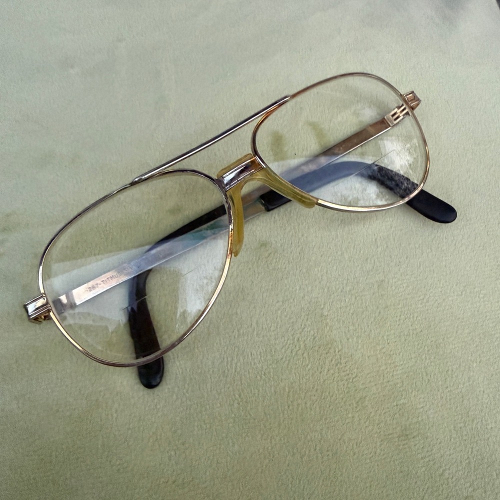 Vintage Titmus Aviator Safety Glasses Mens 5 1/2 Gold Z87 Bifocal Prescription
